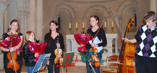 Les jeunes musiciens du JSO lors du concerto de Quatuor à cordes